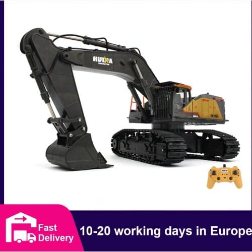 HUINA 1/14 RC Truck Tractor Caterpillar Alloy Engineering Car 2.4GHz Renmote Controll Car 22 Channel RC Excavator Toys for Boys