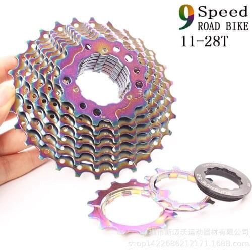 MTB Bicycle Cassette Flywheel Colorful Ultralight 9-speed 11-28T Road Car Cassette Flywheel for Mountain Bike Accessories