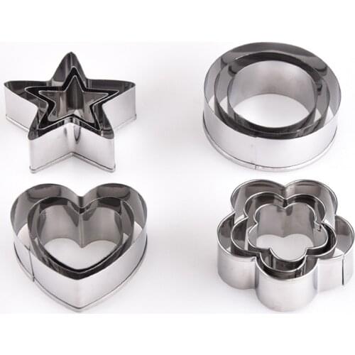3 pcs/set Baking Cake Mould Star Heart Flower shaped DIY Cookie Biscuit Cutter Stainless Steel Egg Mould kitchen Accessories