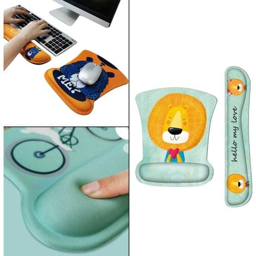 Mouse Mat Pad Wrist Rest Wrist Support Mouse Pad Non-slip Base Relieve Wrist Pain for Laptop Computer Office lion Pattern
