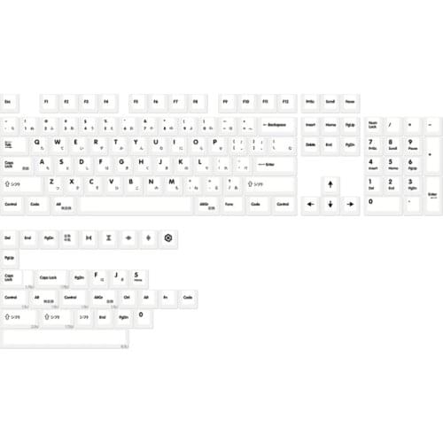 PBT 135 Keys Cherry Profile DYE-Sub Japanese Keycap Minimalist White Theme Minimalist Style for Mechanical Keyboard Cap