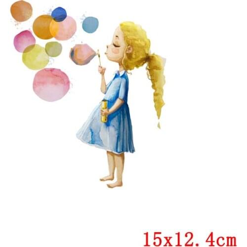 Diy Cartoon Patch Iron On Patches Girl Rose Stickers For Clothes Ironing Patches Badges For Clothes Washable Transfer Appliques