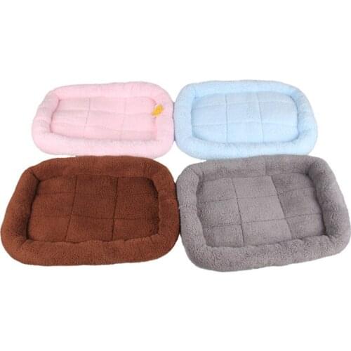 Soft Fleece Kennel Dog Cat Pads Warm Puppy Bed Mat For Small Big Large Pet Lounger Sofas Labrador Husky Blanket Cushion S-XXL