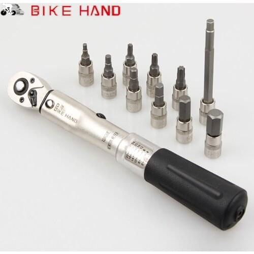 BIKEHAND Bicycle Repair Tools Kit Bike Torque Wrench Allen Key Tool Socket Set Road MTB Bike Tools 1/4'' Torque Fix Set 2-24 NM
