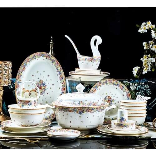 50pcs set, fine bone china dinner set, star design, porcelain dinnerware set, dinner plates for servies, chafing dish bowl dish