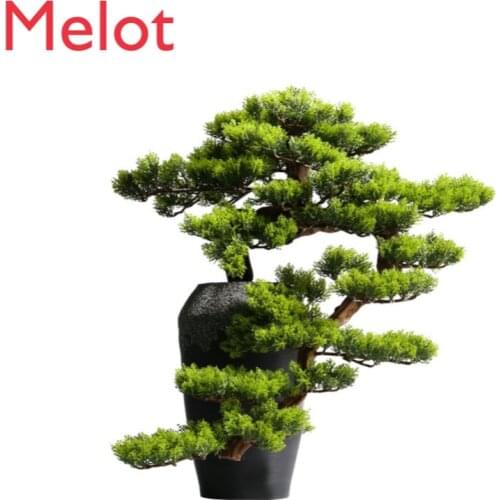 New Chinese Style Villa Living Room Desktop Hallway Beauty Welcome Pine Fake Trees Potted Plant Landscaping Basin