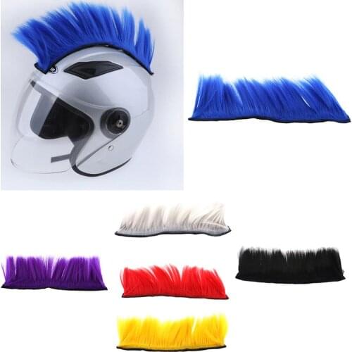 New Helmet Mohawk Hair Punk Hair Colorful Cockscomb Modeling Wig for Motorcycle Ski Snowboard Helmets Hair for Cosplay Party
