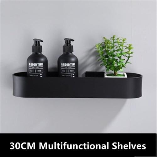 Bathroom Shelf Towel Holder Wall-Mounted Shelves With Drain Hole Multifunctional Kitchen Spice Jar Storage Rack Tissue Holder