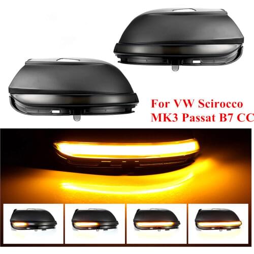 For VW Passat B7 CC Variant Scirocco MK3 Jetta EOS Beetle LED Dynamic Turn Signal Blinker Side Mirror Indicator Light Sequential