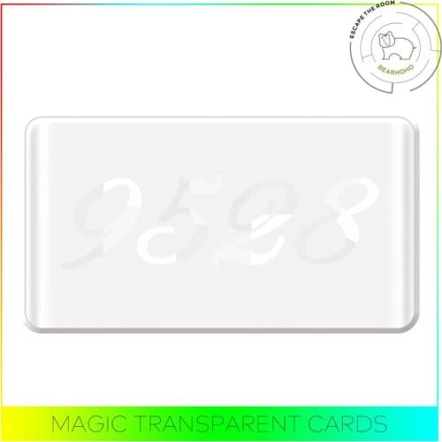 Escape Room Props Acrylic Magic Transparent Cards for Real Life Puzzle Game Pile Four Cards Up to Get Clues Player Adventure