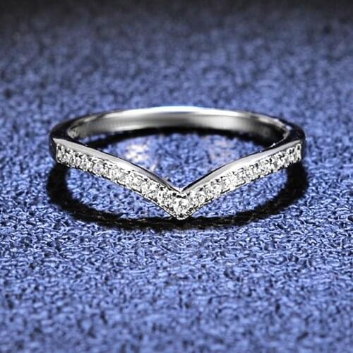Silver Platinum 0.12 Carat Excellent Cut Micro D Color High Clarity Moissnaite Cupid Arrow Ring Silver 925 Jewelry Female Gift