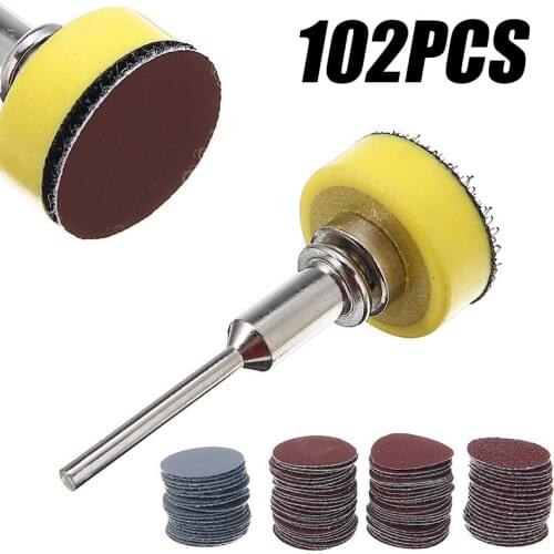 100pcs 80~3000 Grit Sanding Disc Round Abrasive Dry Sandpaper + 1pc 3mm Back-up Pad Abrasive Tools For Polishing Cleaning Tools