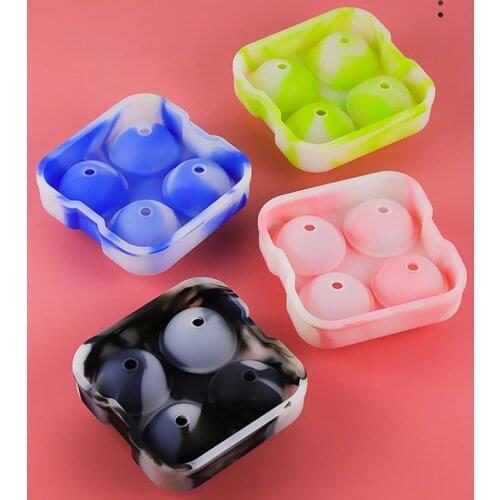 Ice Cube Tray 4 Grids Silicone Ice Ball Mold DIY Freezer Juice Mould Reusable Kitchen Bar Baking Maker with Lid