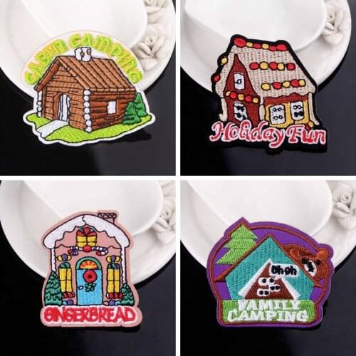 Building House Patch Animal Badges Embroidered Patches Appliques Sewing Iron On Patch On Clothes Garment Accessory Sew On Badge