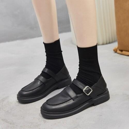 Spring 2020 small leather shoes female JK uniform shoes Japanese soft girl college style Mary Jane all-match black womens shoes