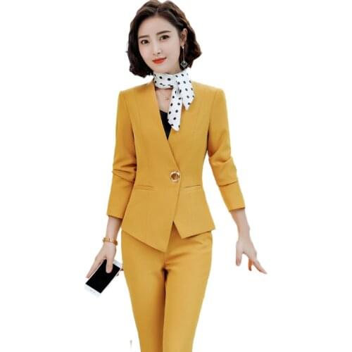 Women Blazer And Guard Pants Sets Two Pieces OL Single Breasted Jacket Formal Suit Pleated Trousers Spring Autumn