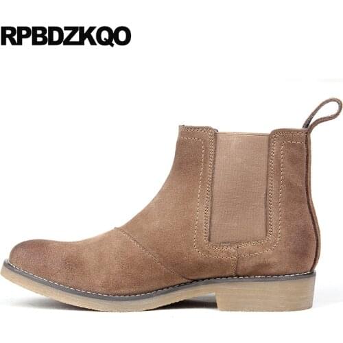 Winter Booties Chelsea Fall European Shoes Men Boots With Fur Ankle High Quality Short Brown Plus Size Top Comfortable 2017 Male