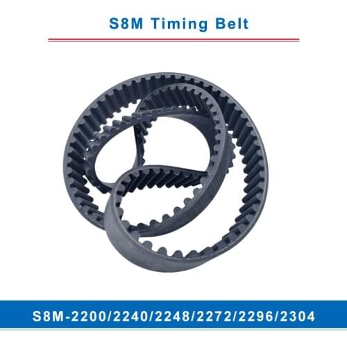 Timing belt S8M-2200/2240/2248/2272/2296/2304 teeth pitch 8 mm circular teeth belt width 20/25/30/40 mm for 8M timing pulley
