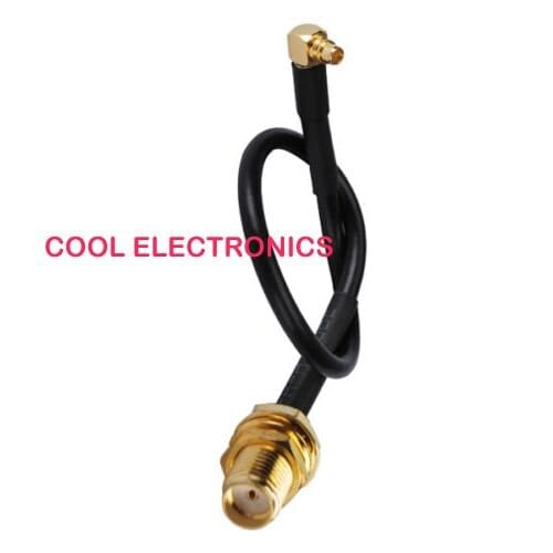 10pcs MMCX male Right Angle to SMA female bulkhead straight pigtail cable RG174 50CM