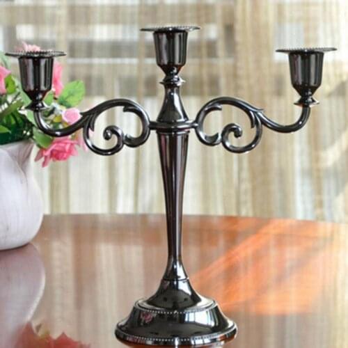 3/5 Arm Metal Candlestick Retro Romantic Candle Holders Antique Dinner Table Centerpiece Decoration Wedding Party Holder Decor