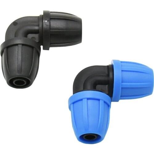 8/11 Garden hose elbow barb connector lock nut 3/8" bending joints water 90 degrees 2 way connector 4pcs
