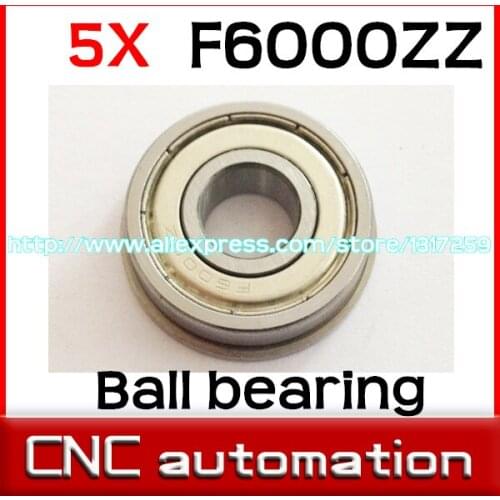 5pcs Flange radial shaft ball bearing F6000ZZ 10*26*8 mm