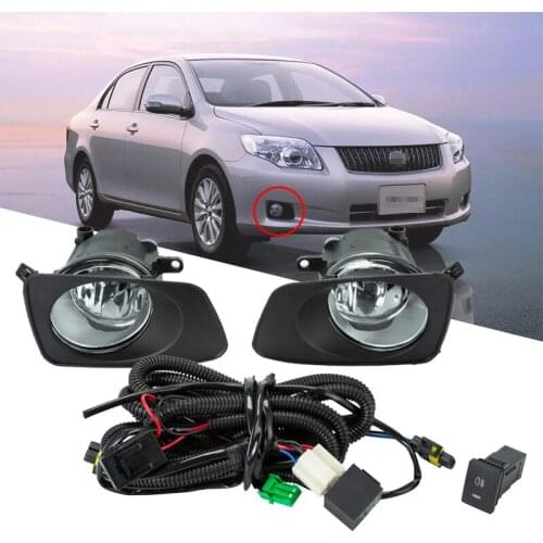 For Toyota Corolla AXIO 2007 Car Fog Light Assembly Front Bumper Driving Fog Lamp With Cover H11 Bulbs Harness Wiring Switch