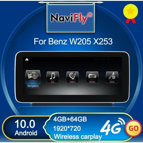 NaviFly Wireless Carplay Android 10.0 Car Multimedia Player For Benz C Class W205 GLC Class X253 GLC200 GLC260 GLC300 NTG 5.0