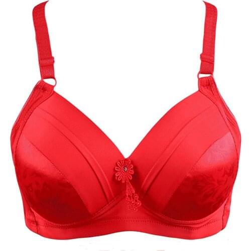 Cup bra gather large size the adjustment cup thin cup side received the bra large chest underwear
