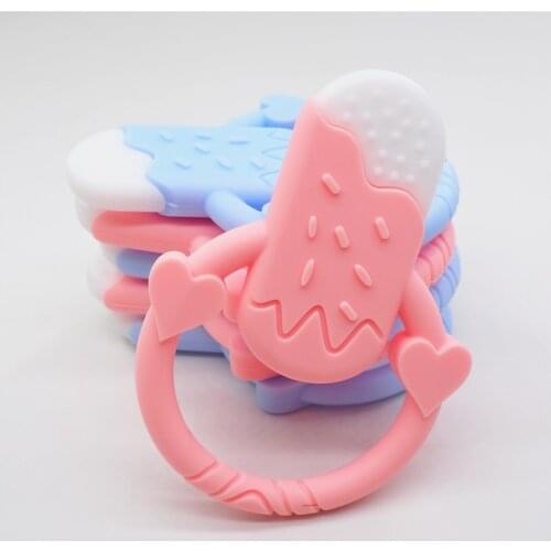 Chenkai 2PCS Silicone Ice Cream Teether DIY Baby Nursing Pacifier Dummy Teething Toy Craft BPA Free