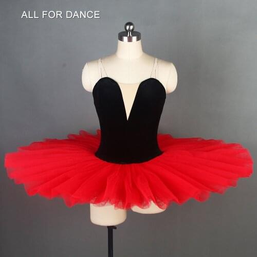 Black top red tulle tutu Pre-professional ballet dance costumes pancake tutu classical ballet tutu dance costumes ballet tutu