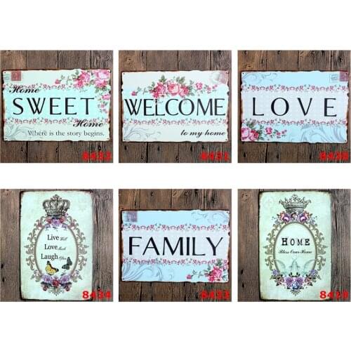 Welcome To My Home Vintage Metal Signs Sweet Home Where Is The Story Begins Family Bless Our Home for Kids Gift Home Decoration