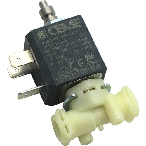 CEME V393 3 Way NC Direct Acting AC230V 50HZ 14VA Water Fluid Air Steam Plastic Solenoid Valve Fits Delonghi Coffee Machine