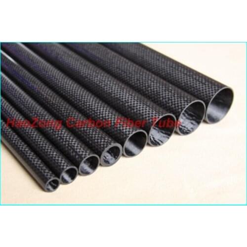 H-2pcs 8MM OD x 4MM ID x 500MM (0.5m) 100% full carbon/ 3k Carbon Fiber tube / Tubing shaft, 3K High Gloss/ Model DIY 8*4