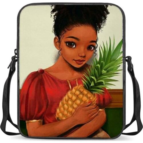 HYCOOL Cross-Body Bags for Women Cute African Black Girl Hold a Pineapple Print Female Messenger Bags Girls Outdoor Travel Bags