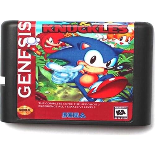 Sonic And Knuckles for 16 bit Sega MD Game Card for Mega Drive for Genesis Video Game Console PAL USA JAP