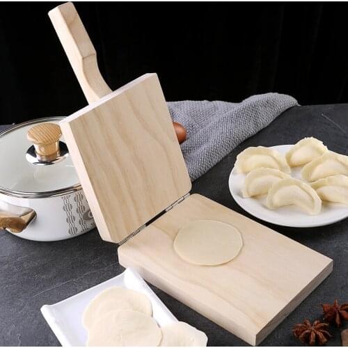 1pc Dough Pressing Tool Dough Presser Wooden Dumpling Skin Dough Presser Household Baking Pastry Tool (Beige)