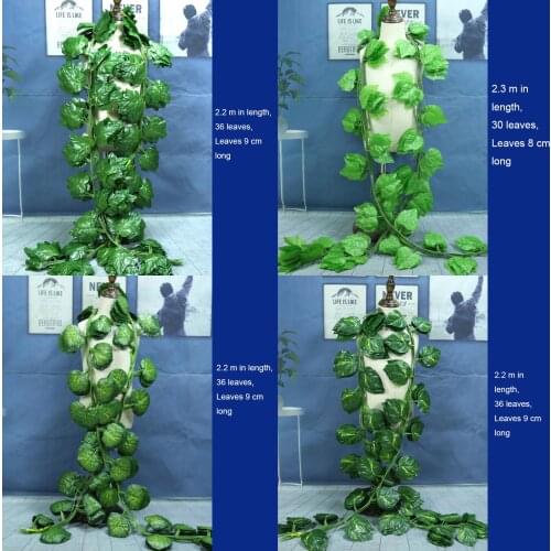 2.3M Artificial Ivy green Leaf Garland Plants Vine Fake Foliage Flowers Home Decor Plastic Artificial Flower Rattan string