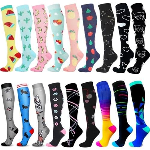 Compression Stockings Soccer Stocking Breathable Fitness Sport Socks Outdoor Pressure Running Cycling Compress Socks Animal
