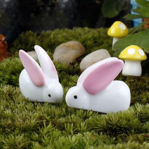 Big Ear White Rabbit Animal Miniature Fairy Garden Home Houses Decoration Mini Craft Micro Landscaping Decor DIY Accessories