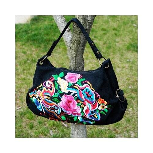 Fashion Embroidery Women Shopping Handbag!Hot Floral Emboridered Multi-use Lady Shoulder&Crossbody bags Nice Bohemian Casual bag
