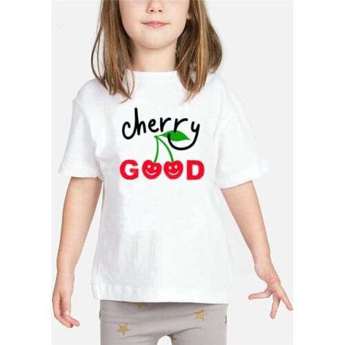 Cartoon Baby Girls Print T Shirt 2019 Kids Clothes Cute Cherry Strawberry Children T-shirts Camiseta 2 to 8 Years Toddler Tops