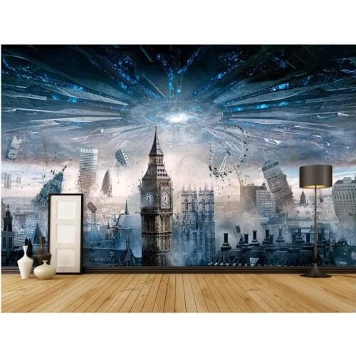 Custom photo mural 3d wallpaper Apocalyptic science fiction movie city collapses living room home decor wallpaper for walls 3 d