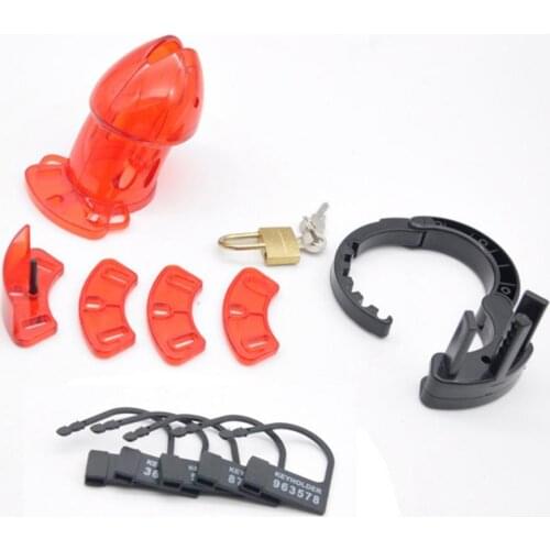 OLO Mini Male Penis Cock Cage Penis Belt Lock with Four Rings Cage Gay Adults Sex Toys Chastity lock