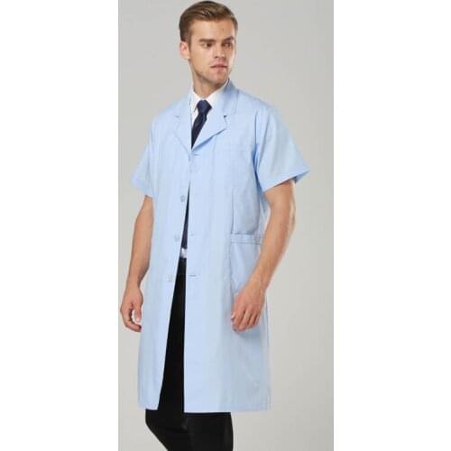 White coat Short sleeves Man Lab coat Summer Beautiful uniforms