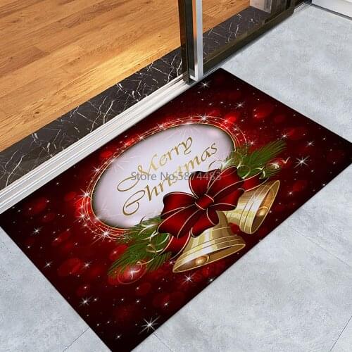 Merry Christmas Welcome Doormats Indoor Home Carpets Decor 40x60CM Kitchen Mat Bath Carpet Long Bedroom Living Room Floor Mat
