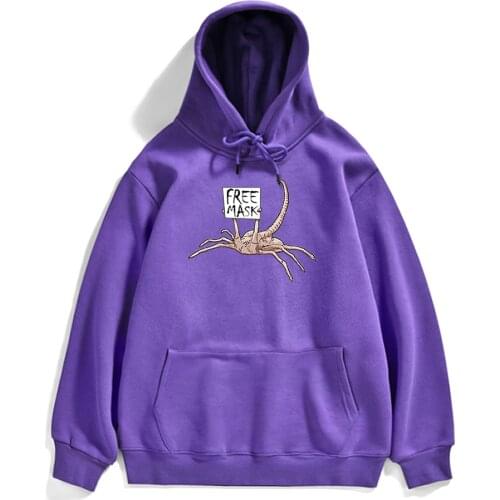 Pullover Alien Facehugger Mens Hoodie Cartoon Print Man Pullovers Comfortable High Quality Mens Hoody Fashion Brand Hoodies Men