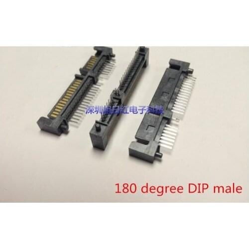 7Pin + 15P SATA hard disk interface male socket connector 90 or 180 degrees needle DIP or SMD