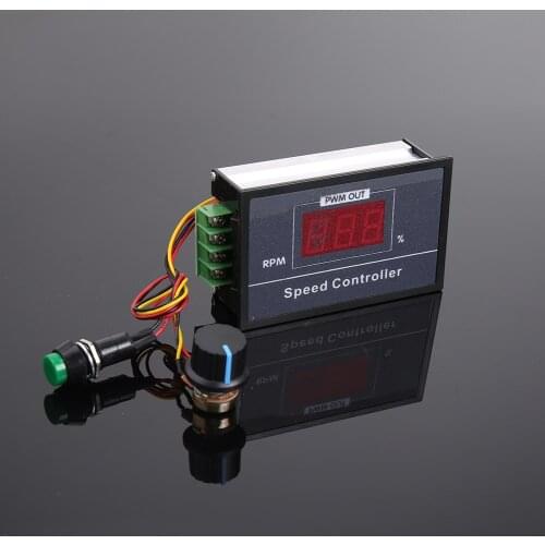 DC 6-60V 12V 24V 36V 48V 30A PWM Motor Speed Controller Start Stop Switch with digital display and speed control potentiometer