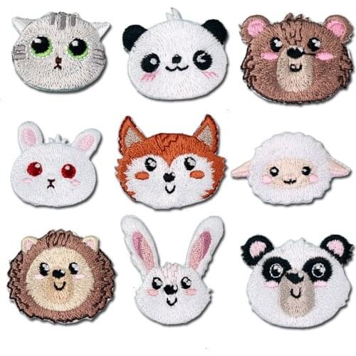 20pcs/lot Luxury Embroidery Patch Animal Hedgehog Sheep Panda Cat Bear Rabbit Clothing Decoration Iron Sticker Gift Applique